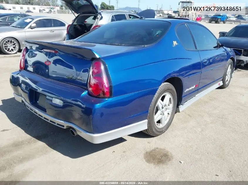 2003 Chevrolet Monte Carlo Ss VIN: 2G1WX12K739348651 Lot: 42258659