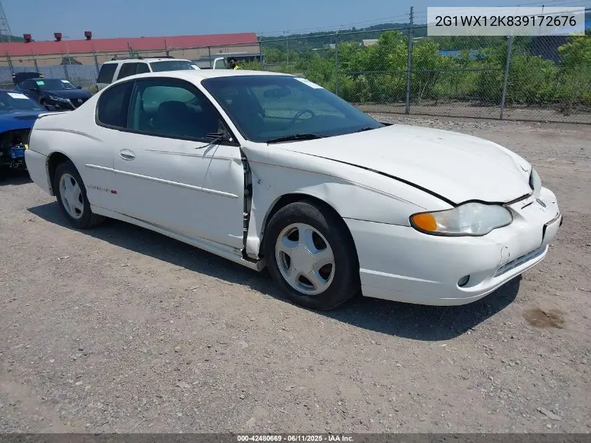 2003 Chevrolet Monte Carlo Ss VIN: 2G1WX12K839172676 Lot: 42480669