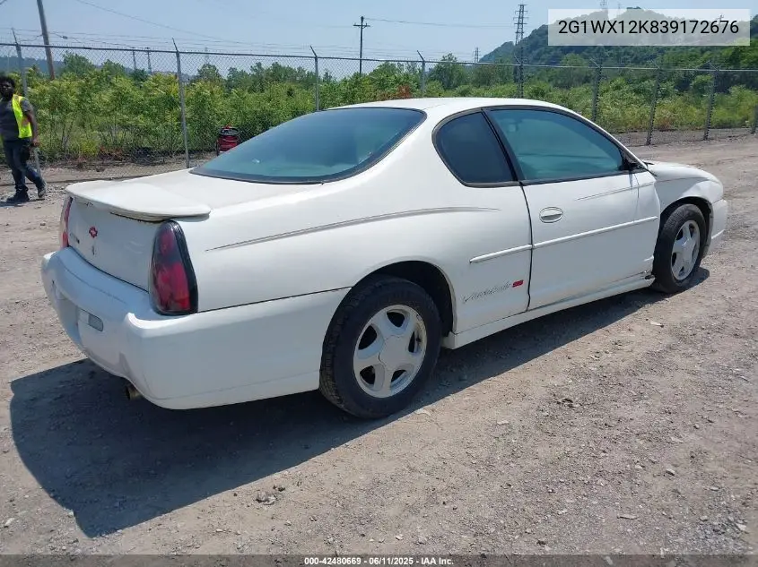 2003 Chevrolet Monte Carlo Ss VIN: 2G1WX12K839172676 Lot: 42480669