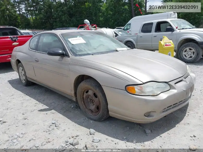2003 Chevrolet Monte Carlo Ls VIN: 2G1WW12E339432091 Lot: 42520169