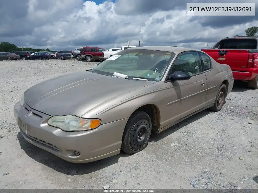 2003 Chevrolet Monte Carlo Ls VIN: 2G1WW12E339432091 Lot: 42520169