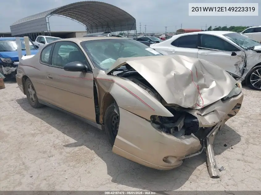 2004 Chevrolet Monte Carlo Ls VIN: 2G1WW12E149223319 Lot: 42167470