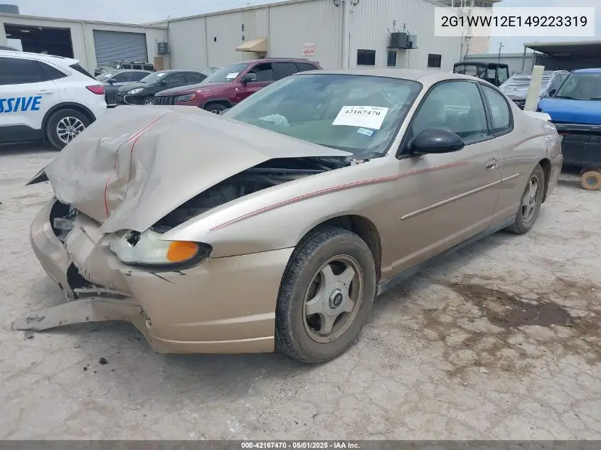 2004 Chevrolet Monte Carlo Ls VIN: 2G1WW12E149223319 Lot: 42167470