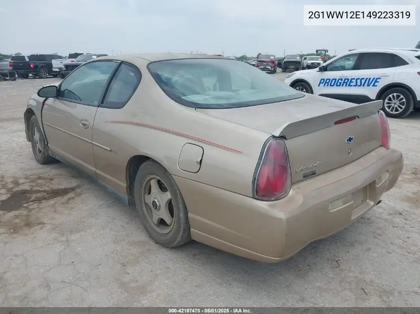 2004 Chevrolet Monte Carlo Ls VIN: 2G1WW12E149223319 Lot: 42167470