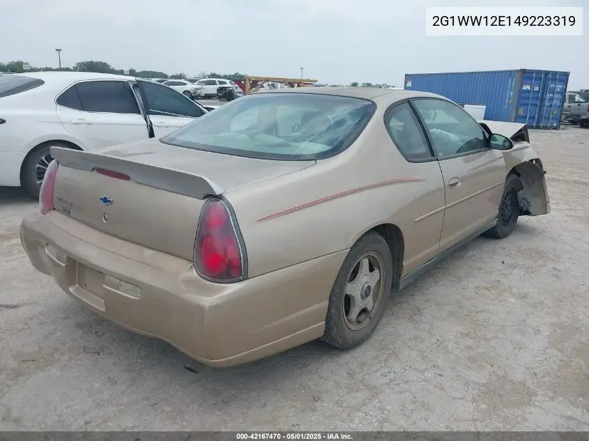 2004 Chevrolet Monte Carlo Ls VIN: 2G1WW12E149223319 Lot: 42167470