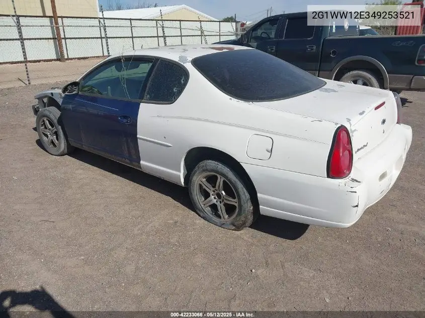 2004 Chevrolet Monte Carlo Ls VIN: 2G1WW12E349253521 Lot: 42233066