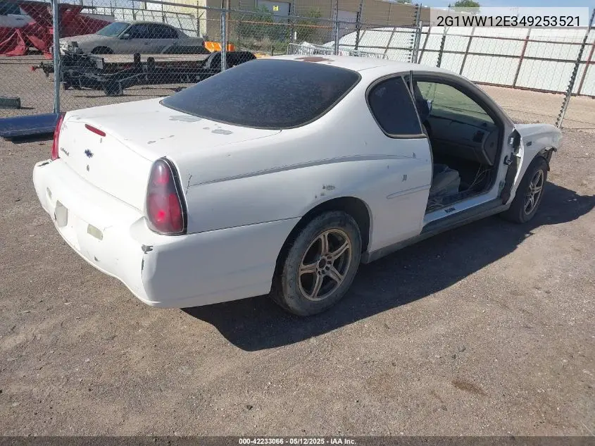 2004 Chevrolet Monte Carlo Ls VIN: 2G1WW12E349253521 Lot: 42233066