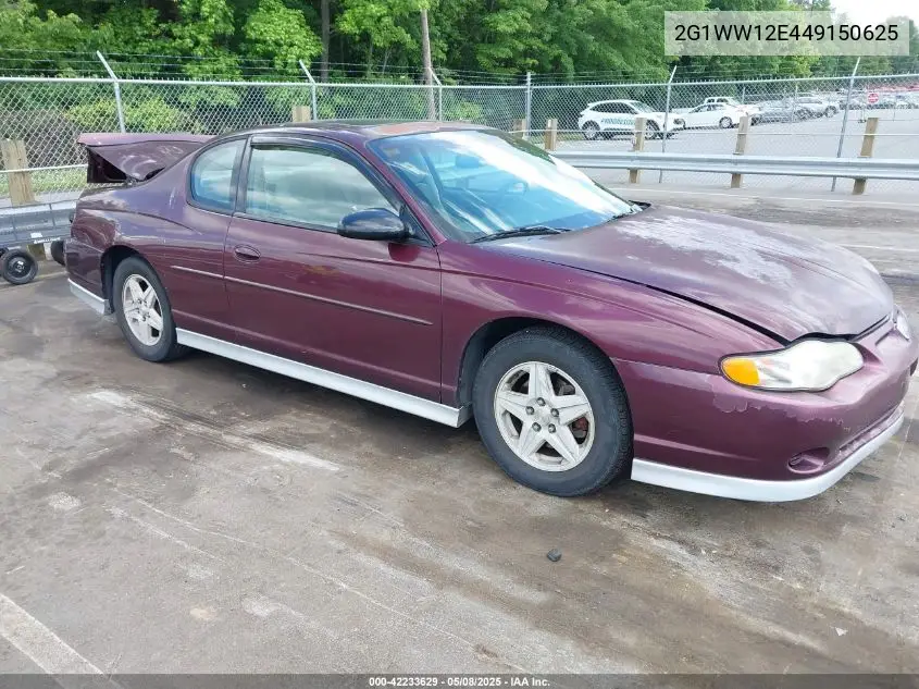 2004 Chevrolet Monte Carlo Ls VIN: 2G1WW12E449150625 Lot: 42233629