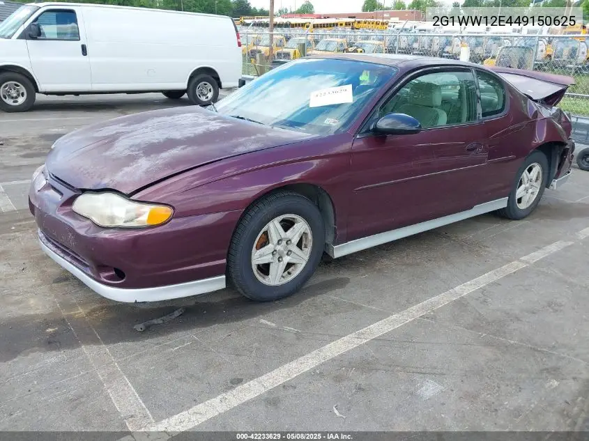 2004 Chevrolet Monte Carlo Ls VIN: 2G1WW12E449150625 Lot: 42233629