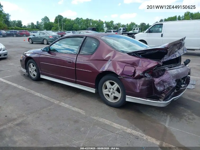 2004 Chevrolet Monte Carlo Ls VIN: 2G1WW12E449150625 Lot: 42233629