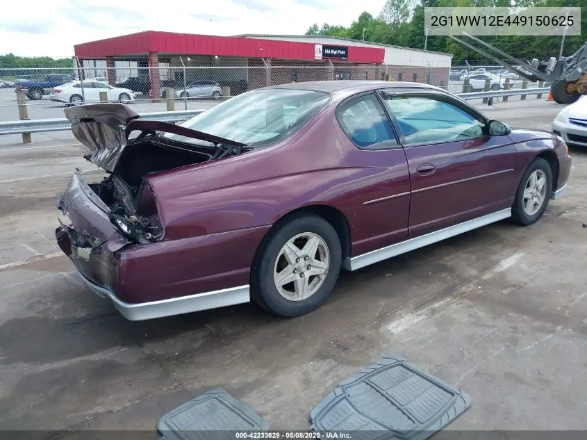 2004 Chevrolet Monte Carlo Ls VIN: 2G1WW12E449150625 Lot: 42233629