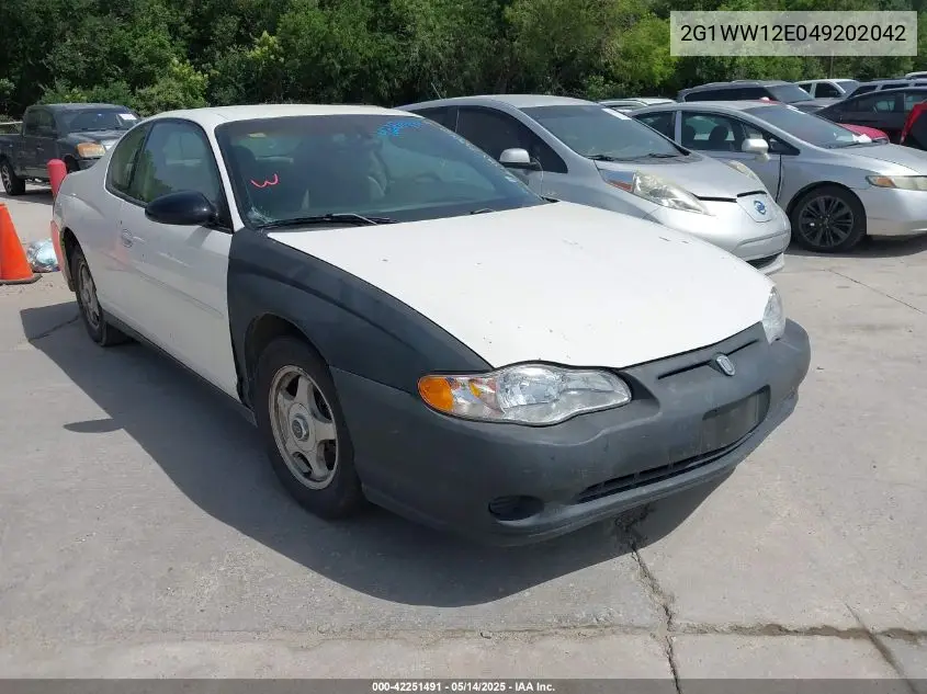 2004 Chevrolet Monte Carlo Ls VIN: 2G1WW12E049202042 Lot: 42251491