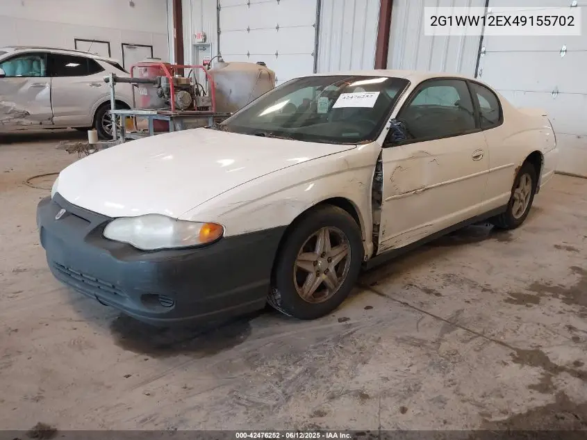 2004 Chevrolet Monte Carlo Ls VIN: 2G1WW12EX49155702 Lot: 42476252