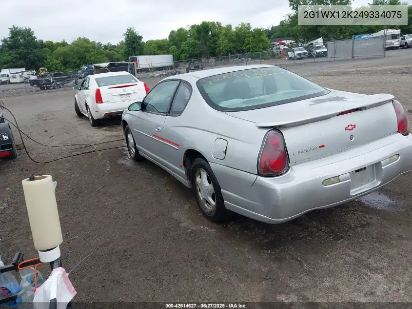 2004 Chevrolet Monte Carlo Ss VIN: 2G1WX12K249334075 Lot: 42614627