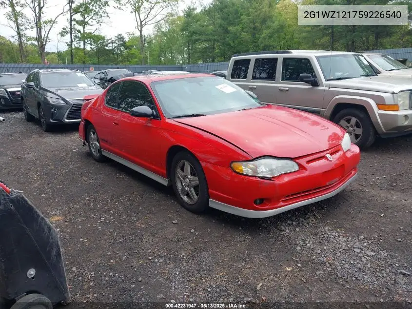 2005 Chevrolet Monte Carlo Supercharged Ss VIN: 2G1WZ121759226540 Lot: 42231947