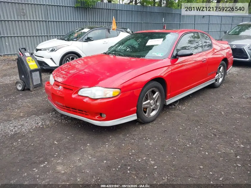 2005 Chevrolet Monte Carlo Supercharged Ss VIN: 2G1WZ121759226540 Lot: 42231947
