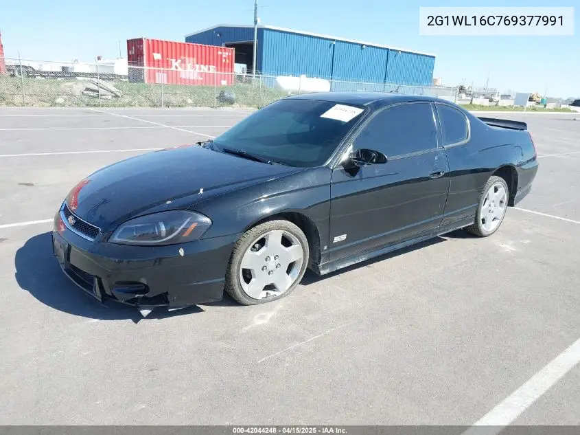 2006 Chevrolet Monte Carlo Ss VIN: 2G1WL16C769377991 Lot: 42044248
