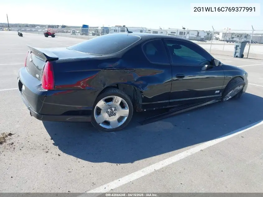 2006 Chevrolet Monte Carlo Ss VIN: 2G1WL16C769377991 Lot: 42044248