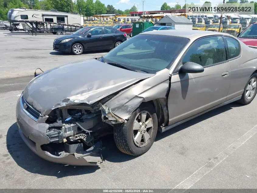 2006 Chevrolet Monte Carlo Lt VIN: 2G1WM15K969285822 Lot: 42182300