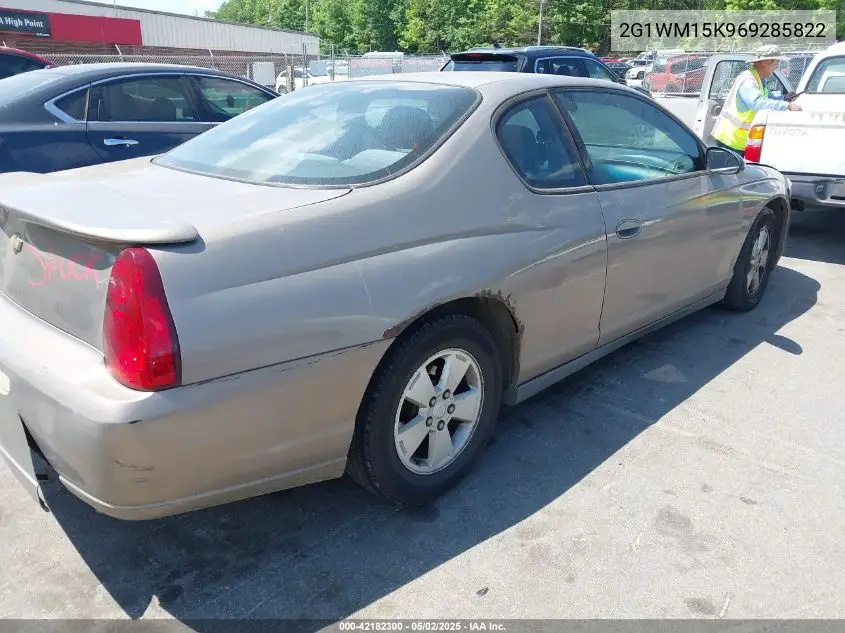 2006 Chevrolet Monte Carlo Lt VIN: 2G1WM15K969285822 Lot: 42182300