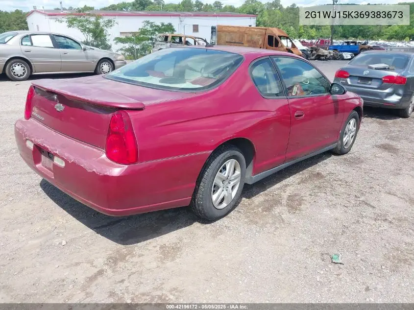 2006 Chevrolet Monte Carlo Ls VIN: 2G1WJ15K369383673 Lot: 42196172
