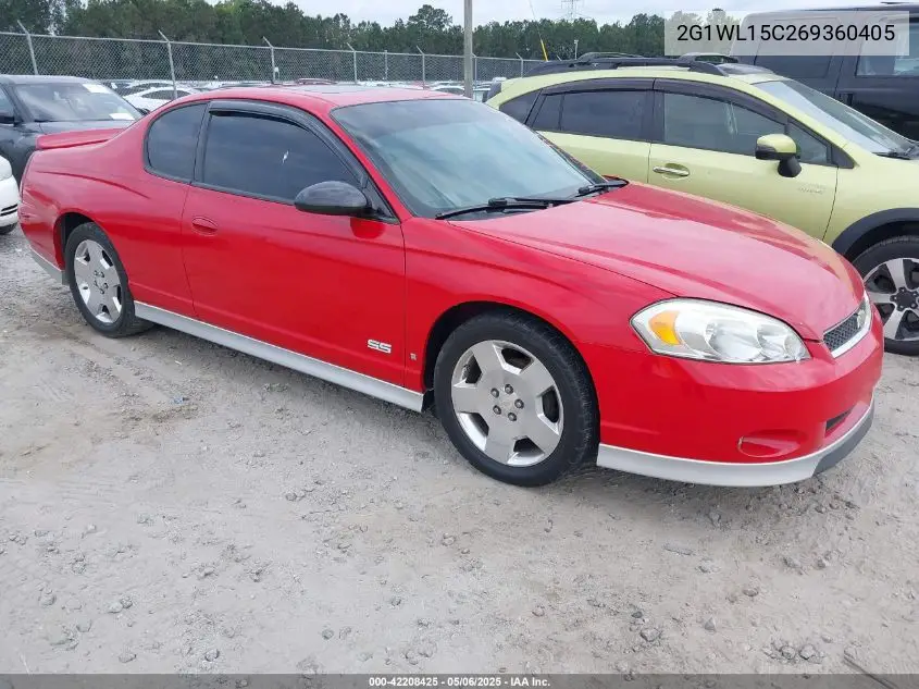 2006 Chevrolet Monte Carlo Ss VIN: 2G1WL15C269360405 Lot: 42208425