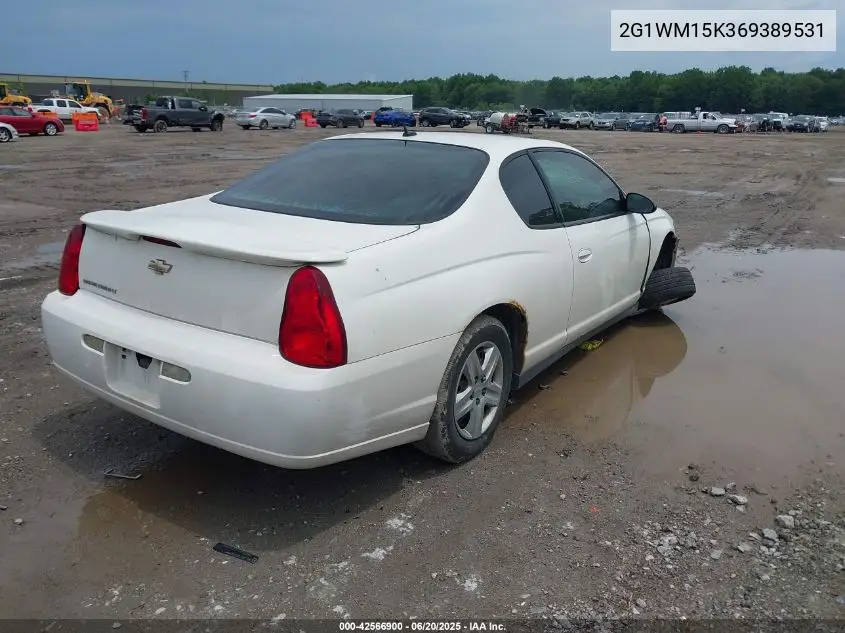 2006 Chevrolet Monte Carlo Lt VIN: 2G1WM15K369389531 Lot: 42566900