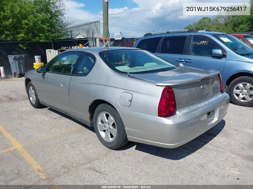 2007 Chevrolet Monte Carlo Ls VIN: 2G1WJ15K679256417 Lot: 42088740