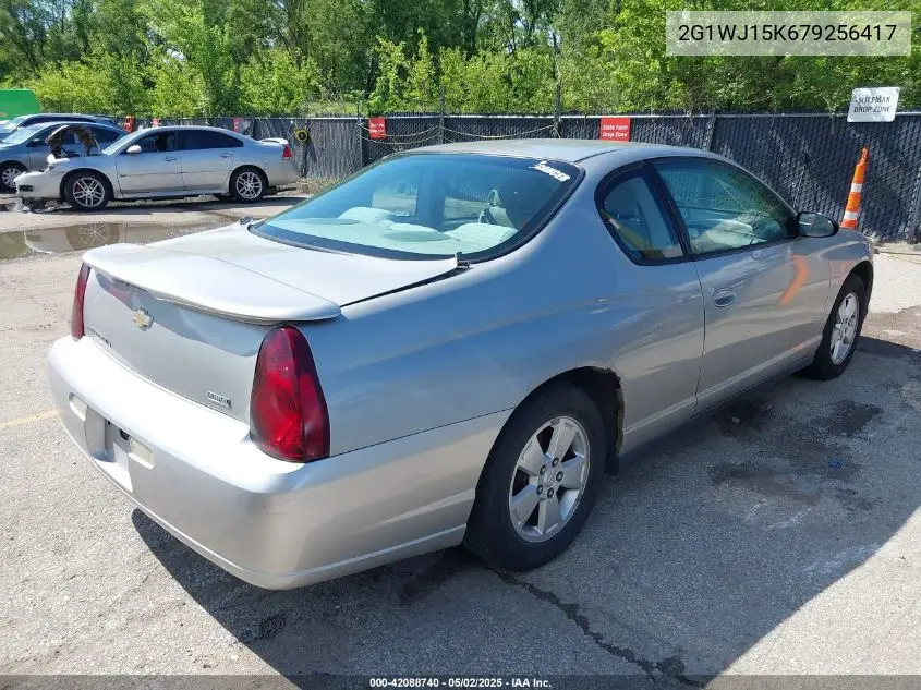 2007 Chevrolet Monte Carlo Ls VIN: 2G1WJ15K679256417 Lot: 42088740