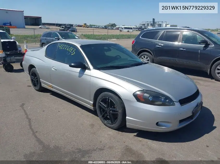 2007 Chevrolet Monte Carlo Lt VIN: 2G1WK15N779229329 Lot: 42226993