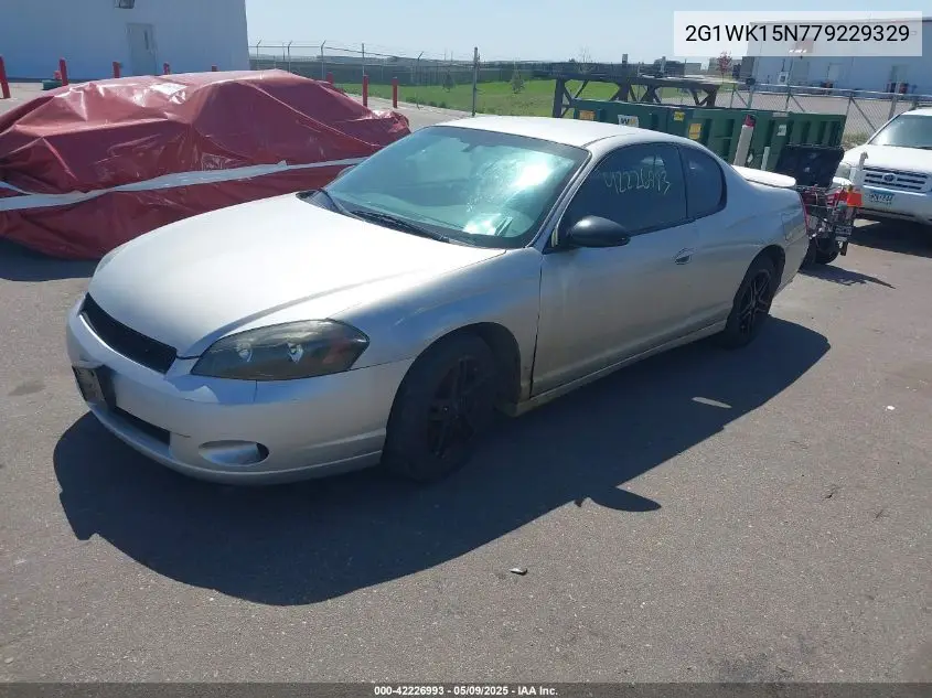 2007 Chevrolet Monte Carlo Lt VIN: 2G1WK15N779229329 Lot: 42226993
