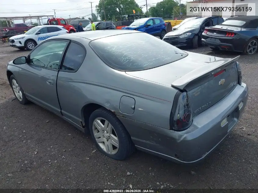 2007 Chevrolet Monte Carlo Lt VIN: 2G1WK15KX79356159 Lot: 42608923