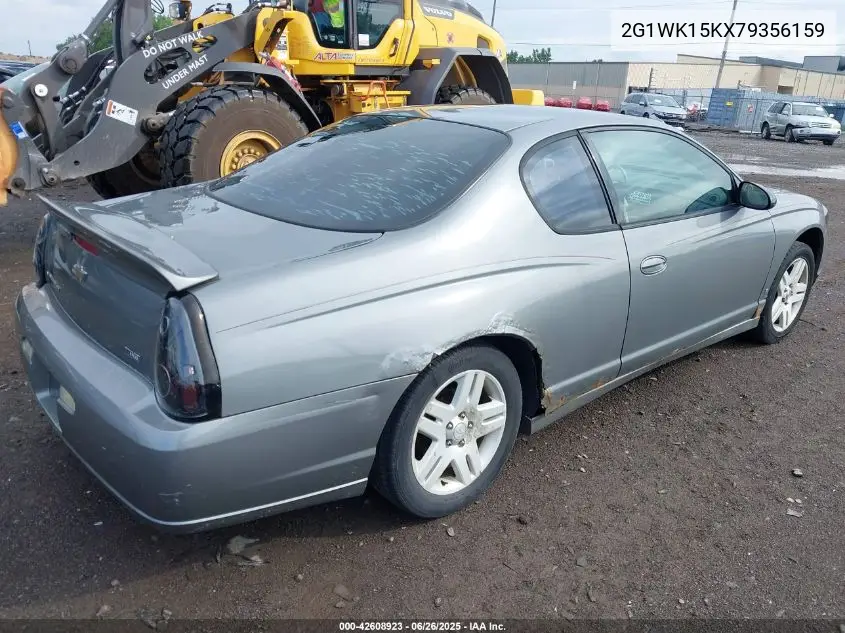 2007 Chevrolet Monte Carlo Lt VIN: 2G1WK15KX79356159 Lot: 42608923