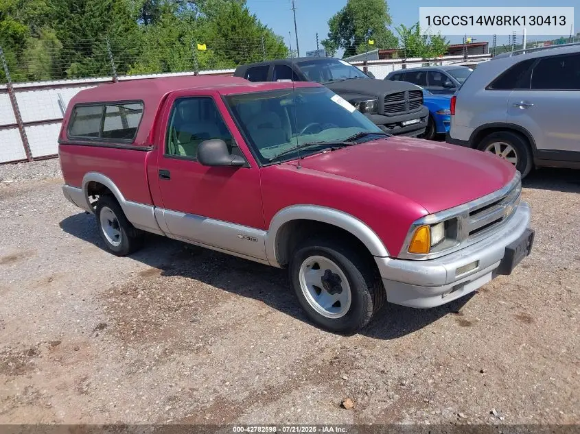 1994 Chevrolet S Truck S10 VIN: 1GCCS14W8RK130413 Lot: 42782598