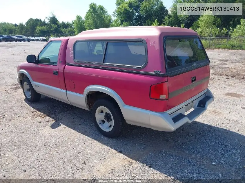 1994 Chevrolet S Truck S10 VIN: 1GCCS14W8RK130413 Lot: 42782598