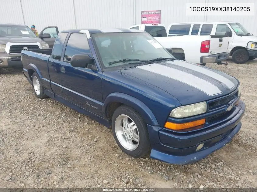 2003 Chevrolet S-10 Ls VIN: 1GCCS19XX38140205 Lot: 42774593