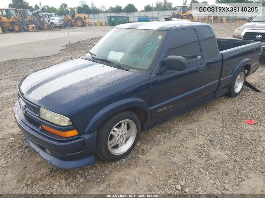 2003 Chevrolet S-10 Ls VIN: 1GCCS19XX38140205 Lot: 42774593