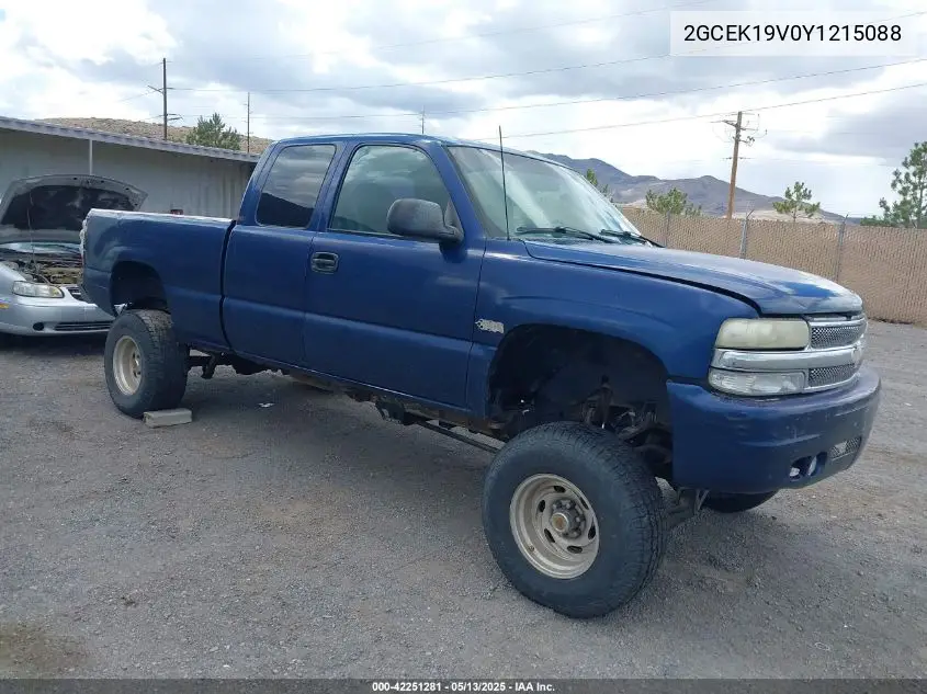 2000 Chevrolet Silverado 1500 VIN: 2GCEK19V0Y1215088 Lot: 42251281