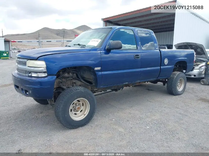 2000 Chevrolet Silverado 1500 VIN: 2GCEK19V0Y1215088 Lot: 42251281