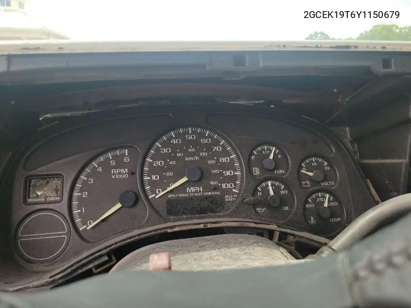 2000 Chevrolet Silverado K1500 VIN: 2GCEK19T6Y1150679 Lot: 42812660