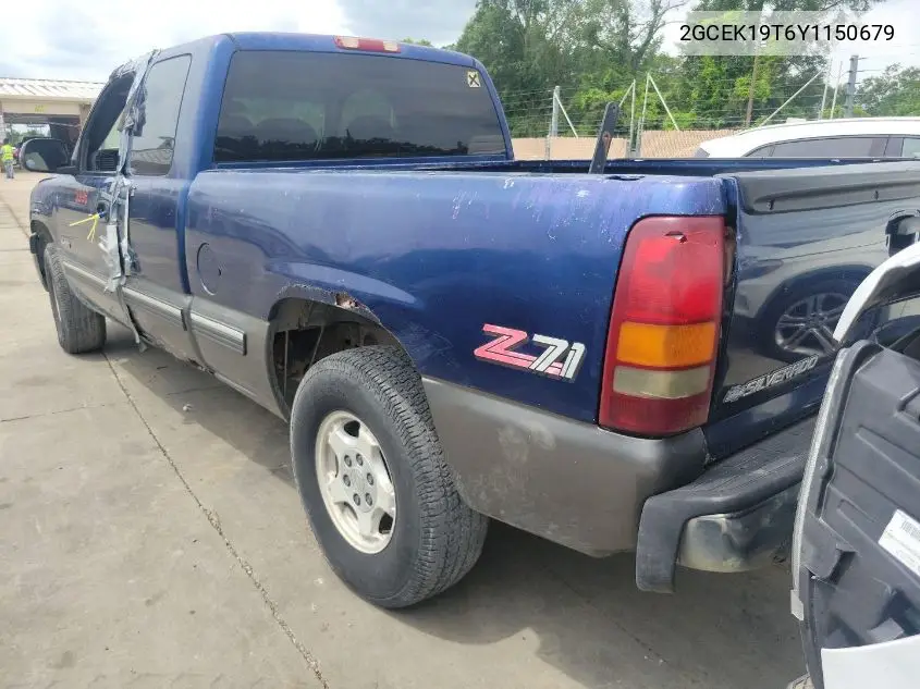 2000 Chevrolet Silverado K1500 VIN: 2GCEK19T6Y1150679 Lot: 42812660