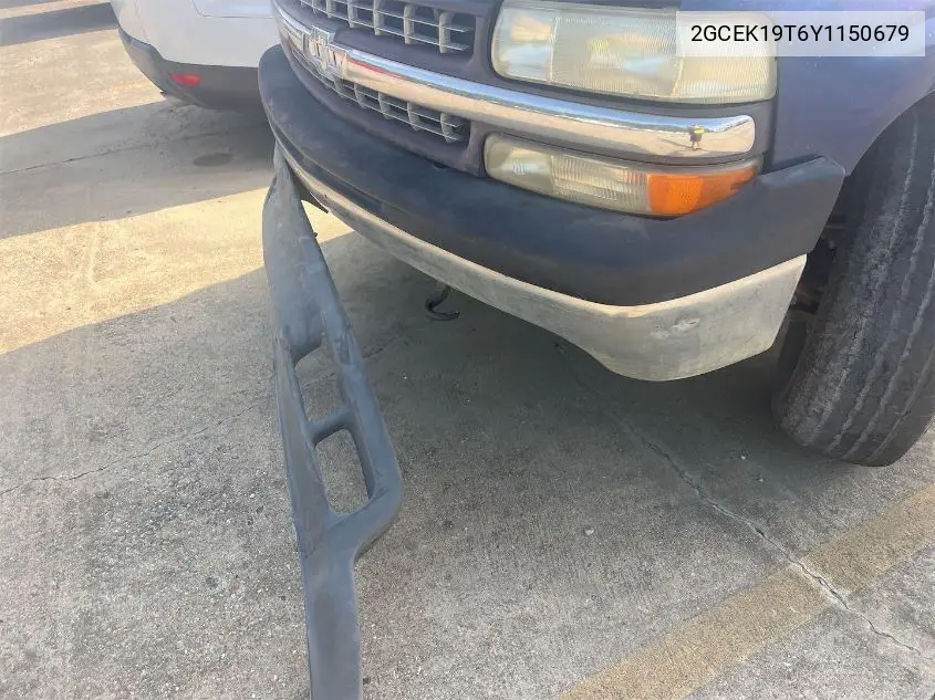2000 Chevrolet Silverado K1500 VIN: 2GCEK19T6Y1150679 Lot: 42812660