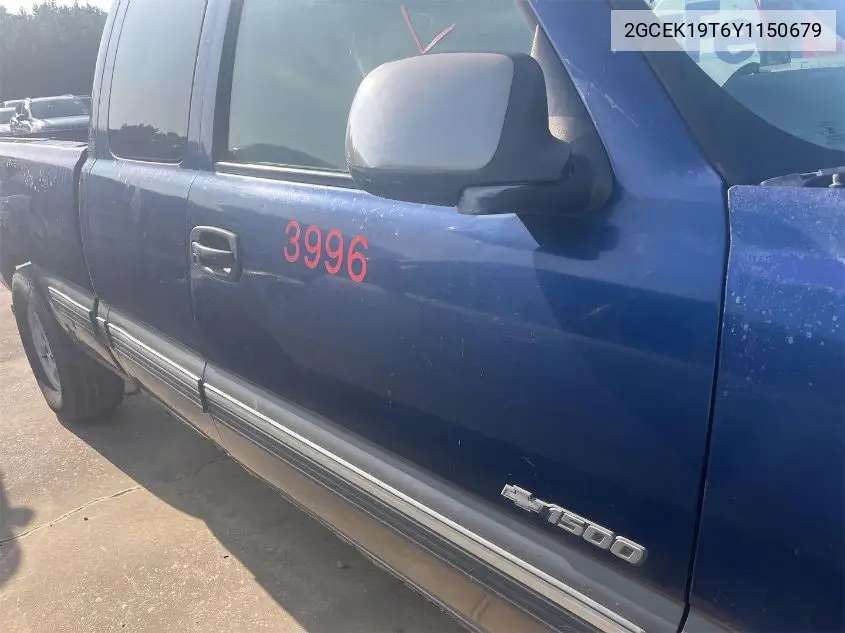 2000 Chevrolet Silverado K1500 VIN: 2GCEK19T6Y1150679 Lot: 42812660