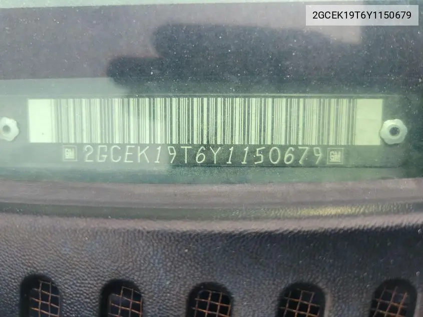 2000 Chevrolet Silverado K1500 VIN: 2GCEK19T6Y1150679 Lot: 42812660