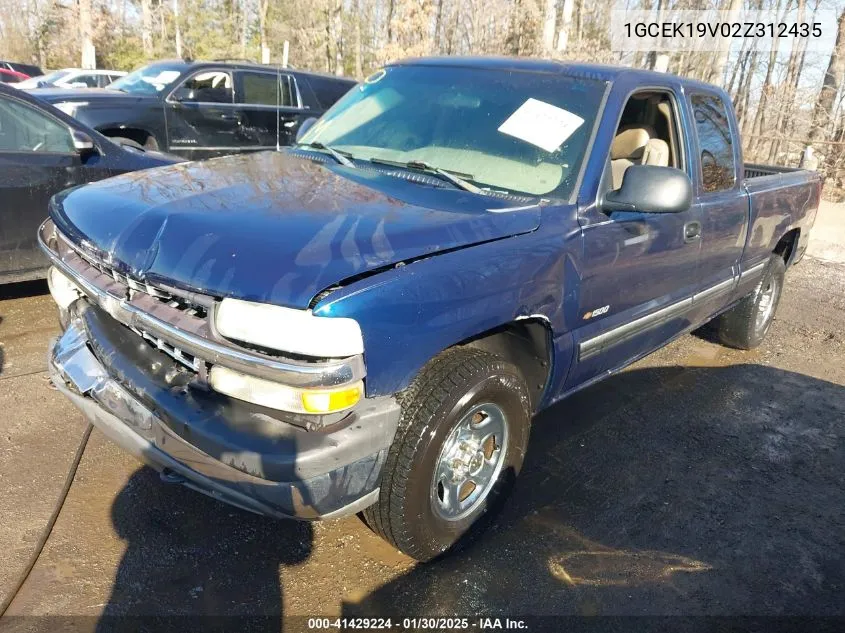 2002 Chevrolet Silverado 1500 VIN: 1GCEK19V02Z312435 Lot: 41429224