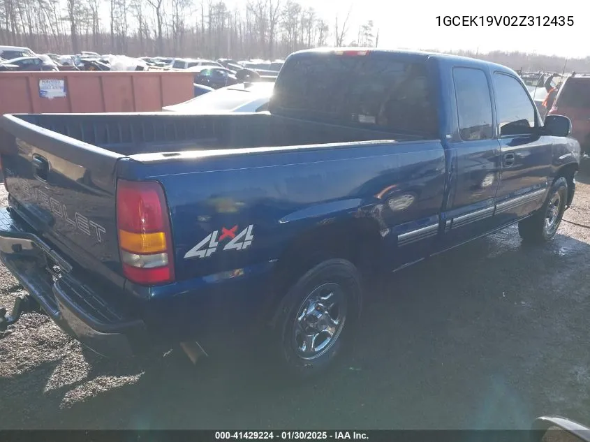 2002 Chevrolet Silverado 1500 VIN: 1GCEK19V02Z312435 Lot: 41429224