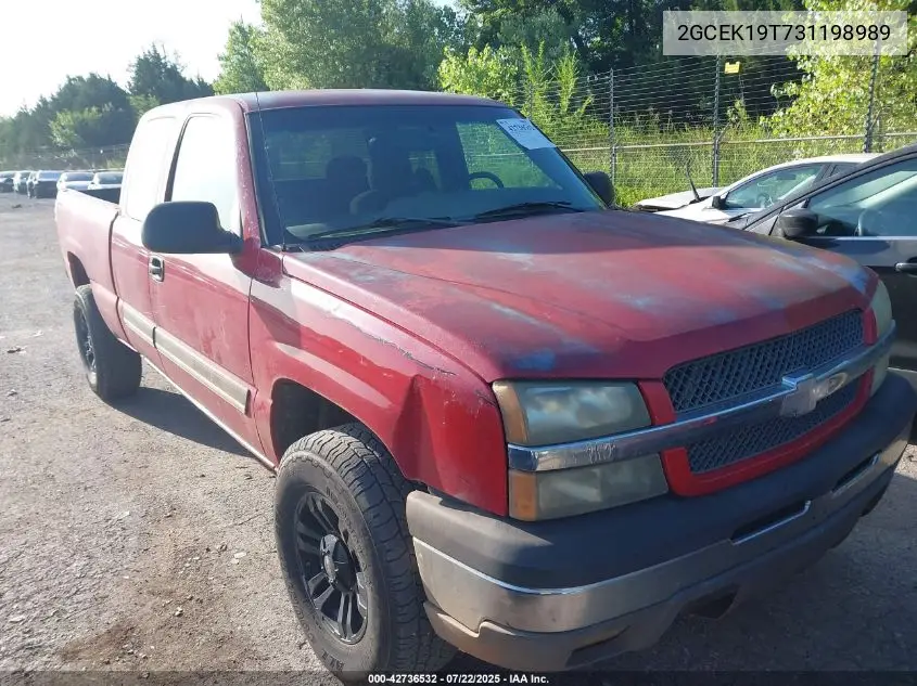 2003 Chevrolet Silverado 1500 Ls VIN: 2GCEK19T731198989 Lot: 42736532