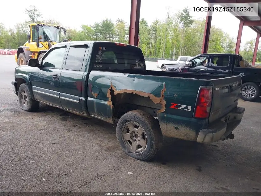 2005 Chevrolet Silverado 1500 Z71 VIN: 1GCEK19Z45Z155340 Lot: 42243389