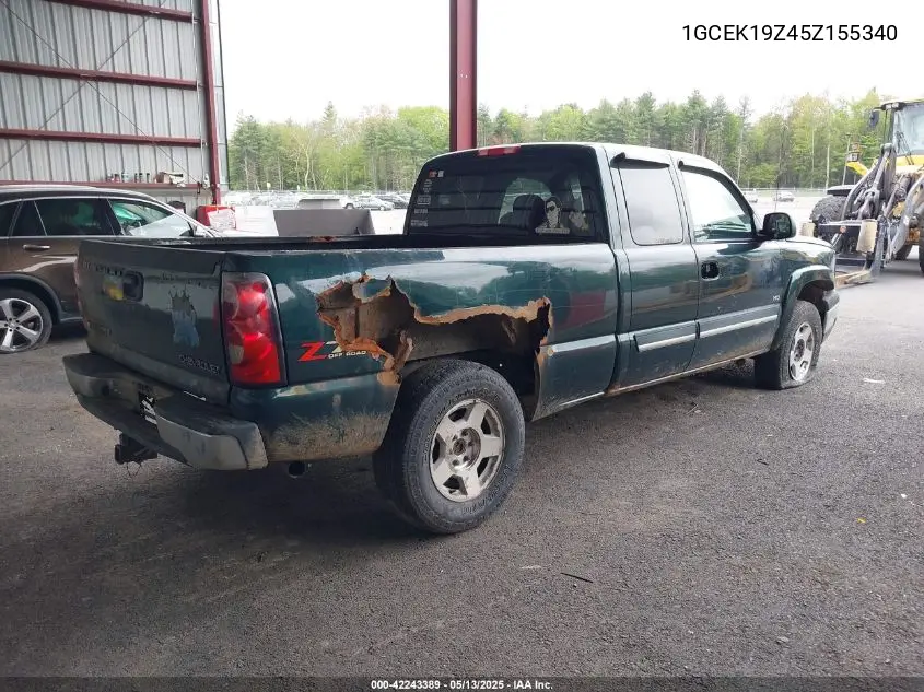 2005 Chevrolet Silverado 1500 Z71 VIN: 1GCEK19Z45Z155340 Lot: 42243389