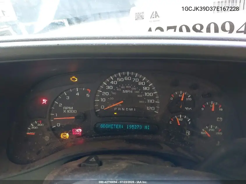 2007 Chevrolet Silverado 3500 Classic Lt3 VIN: 1GCJK39D37E167228 Lot: 42798094
